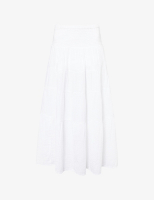 ME AND EM: Cheesecloth Tiered Cotton Maxi Skirt