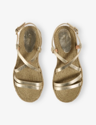 LK BENNETT: Indie Metallic-Leather Sandals