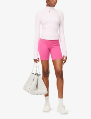 Lululemon Womens Pink Organza Nulu Cropped Stretch-woven Jacket