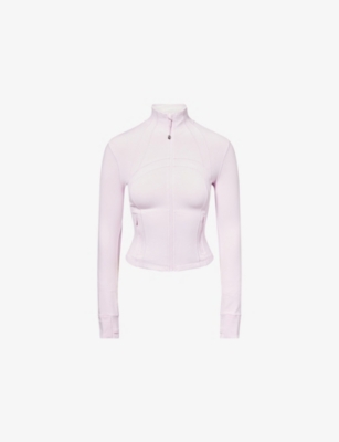 Lululemon Womens Pink Organza Nulu Cropped Stretch-woven Jacket