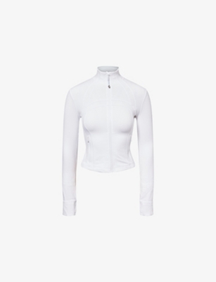 Lululemon Womens White Nulu Define Cropped Stretch-woven Jacket In White