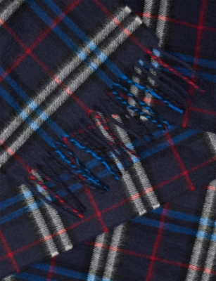 Burberry Storm Blue Ip Check Kids' Check-pattern Cashmere Scarf In Multi