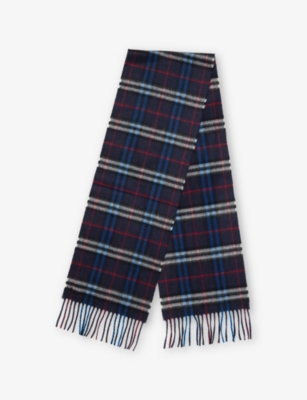 Burberry Storm Blue Ip Check Kids' Check-pattern Cashmere Scarf In Multi