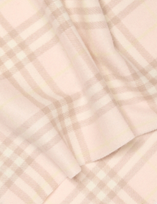 BURBERRY: Check-Print Fringed-Trim Cashmere Scarf