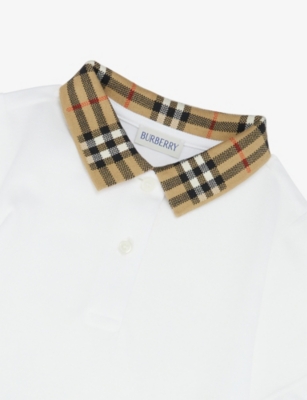 BURBERRY: Astrid Check-Collar Cotton Polo Dress 4-14 Years