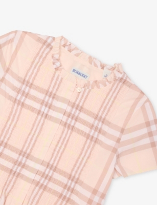 BURBERRY: Check-Print Cotton-Poplin Dress 3-10 Years