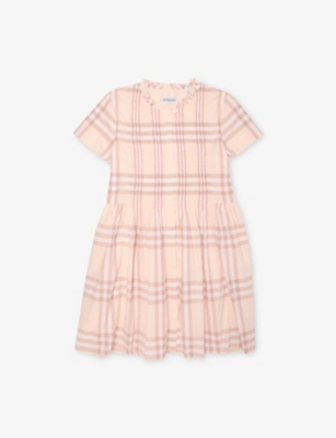BURBERRY: Check-Print Cotton-Poplin Dress 3-10 Years