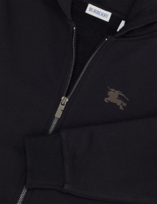 Burberry Clyde Check-print-panel Cotton-jersey Hoody 4-14 Years Black In Black