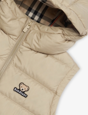 Burberry Juno Hooded Shell-down Gilet 3-10 In Neutral