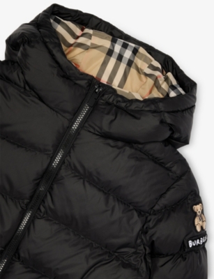 Burberry Black Juno Padded Shell Coat 3-14 In Black