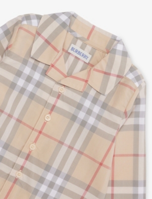 BURBERRY: Andreas Check-Pattern Cotton Bodysuit 3-18 Months