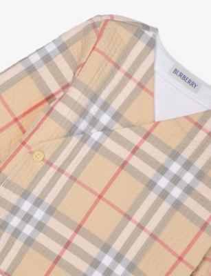 BURBERRY: Check Cotton-Quilt Two-Piece Set 1-12 months