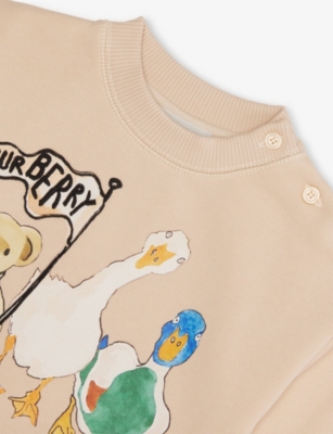 BURBERRY: Rio Bear Friends Crewneck Cotton-Jersey Sweatshirt 6-18 Months