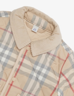 Burberry Pale Stone Ip Check Tommy Check-pattern Woven Jacket 3-24 In Neutral