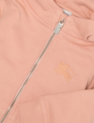 BURBERRY: Embroidered-Logo Check Cotton-Jersey Hoody 6 months - 2 years