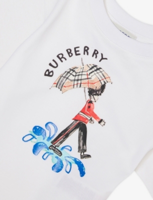 Burberry White Logo Soldier Cotton-jersey T-shirt 12 Months - 2 Year In White
