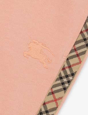 Burberry Slipper Pink Jackson Check Cotton-jersey Jogging Bottoms 6 Months - In Brown