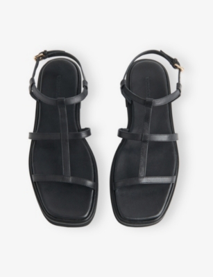 Whistles Womens Black Dora Leather Sandals Eur 40 / 7 Uk In Black