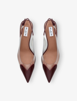 Alaïa Burgundy 'le Coeur' Heels In Burgundy