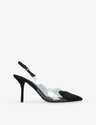 AZZEDINE ALAIA: Cœur 90 Patent-Leather Heeled Slingbacks