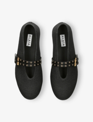 AZZEDINE ALAIA: Ballerina Woven Ballet Flats
