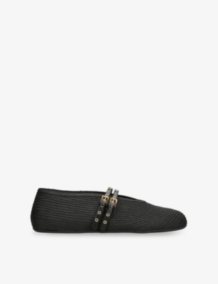 Alaïa Womens Ballerina Woven Ballet Flats Black Eur 41 / 8 Uk