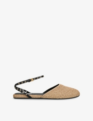 AZZEDINE ALAIA: Woven Raffia-Leather Espadrilles
