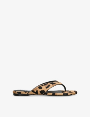 AZZEDINE ALAIA: Leopard-Print Calf-Hair Sandals