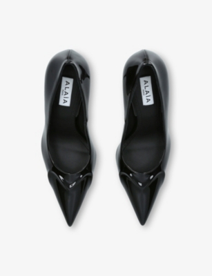 AZZEDINE ALAIA: Le Cœur 90 Patent Leather Pumps