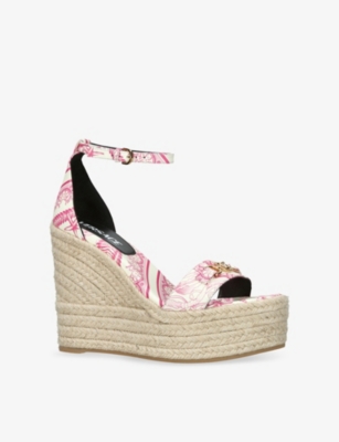 VERSACE: Medusa ’95 Underwater Barocco-Print Leather Wedge Sandals