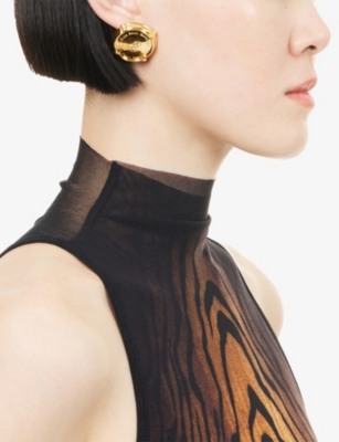 Jean Paul Gaultier Womens Gold The Champagne Cork Brass Earrings In Gold
