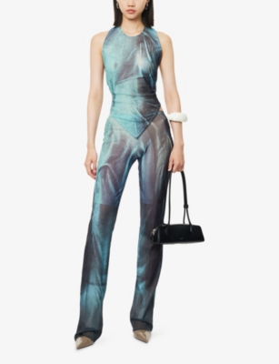 JEAN PAUL GAULTIER: Water Mesh Scarf Top