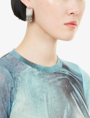 JEAN PAUL GAULTIER: The Logo Brass Earrings