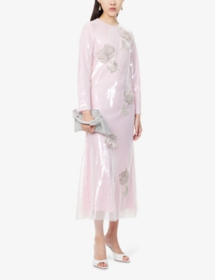 Huishan Zhang Womens Pink Eden Sequin Woven Maxi Dress In Pink