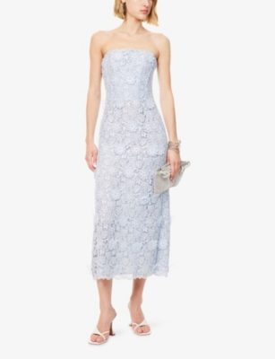 HUISHAN ZHANG: Tia Floral-Lace Woven Midi Dress
