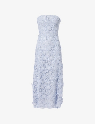 HUISHAN ZHANG: Tia Floral-Lace Woven Midi Dress