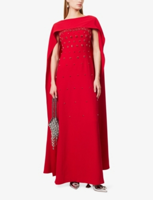 HUISHAN ZHANG: Luanne Modest Embellished Woven Gown