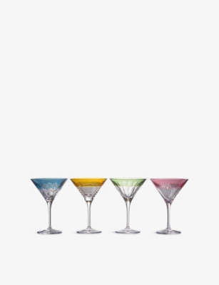 Waterford Mixology Mixed Crystal Martini Glasses 250ml Set Of Four In Multi