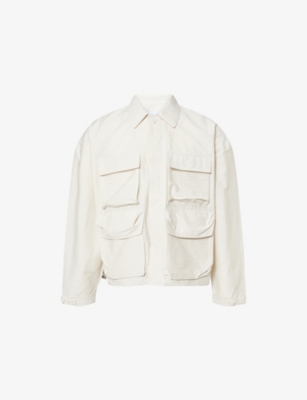 MKI MIYUKI-ZOKU: Logo-Embroidered Boxy-Fit Cotton-Blend Overshirt