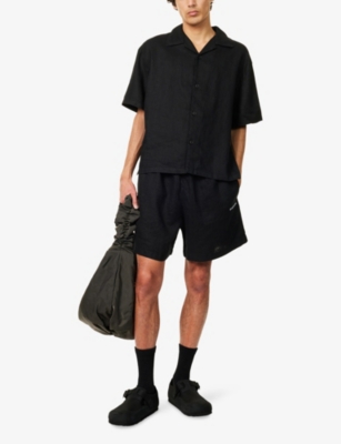 Mki Miyuki Zoku Ens Black Vacation Short-sleeve Linen Shirt