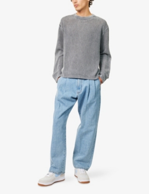 MKI MIYUKI-ZOKU: Crewneck Long-Sleeve Knitted Cotton Jumper