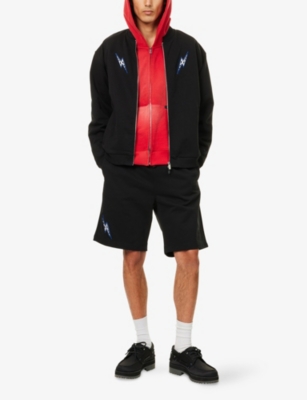 RULES OF FAITH: Leon Exclusive Embroidered Cotton Sweat Shorts