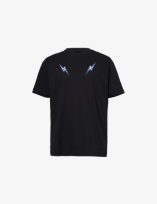 Rules Of Faith Mens Black Leon Graphic-embroidered Cotton T-shirt