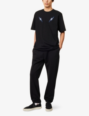 Shop Rules Of Faith Mens  Leon Logo-embroidered Cotton Jogging Bottoms