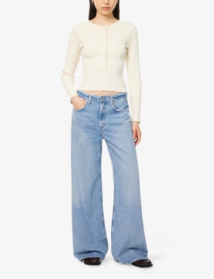 Citizens Of Humanity Womens Paloma Wide-leg Baggy-fit Denim Jeans Chalice (lt/md Indigo)