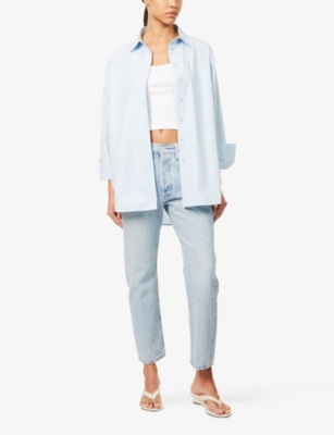 CITIZENS OF HUMANITY WOMENS CITIZENS OF HUMANITY WINSLOW CROP STRAIGHT-LEG DENIM JEANS 