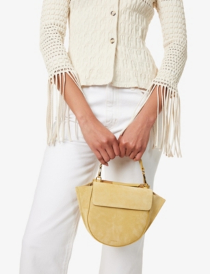 WANDLER: Hortensia Mini Suede Top-Handle Bag