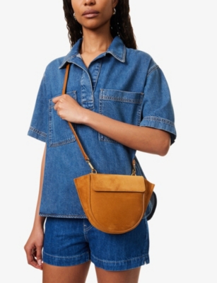 WANDLER: Hortensia Mini Suede Top-Handle Bag