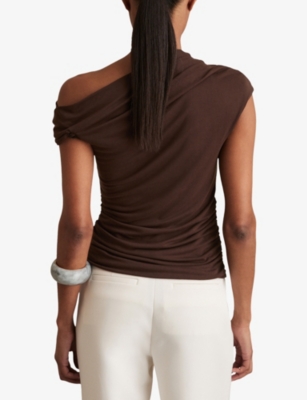 Serena Off-Shoulder Ruched Stretch-Jersey Top