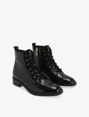 Carvela Womens Black Studio Spike Patent-leather Ankle Boots Eur 39 / 6 Uk In Black